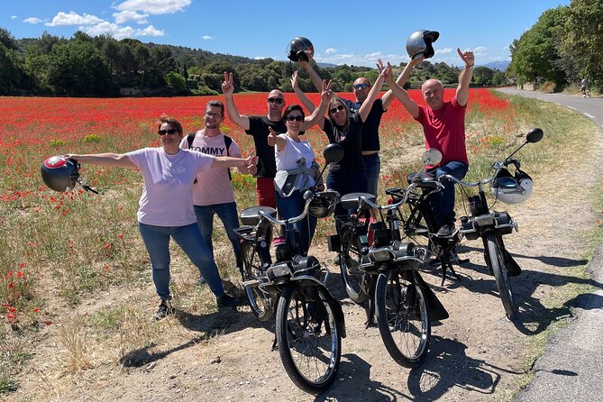 A Tour in Provence in a typical French motorized bike : the Solex - Finishing with Muscat at Xavier Vignon La Boutique