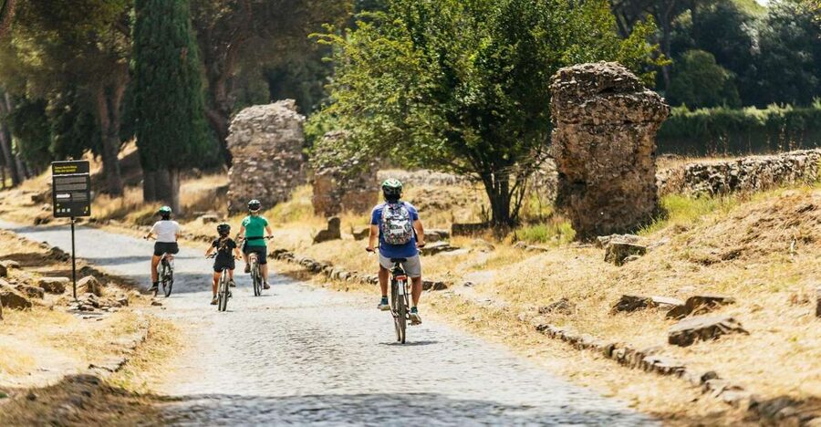 Appia Antica & Aqueducts e-Bike Tour - Official Provider - Domine Quo Vadis and the first Appian Way views