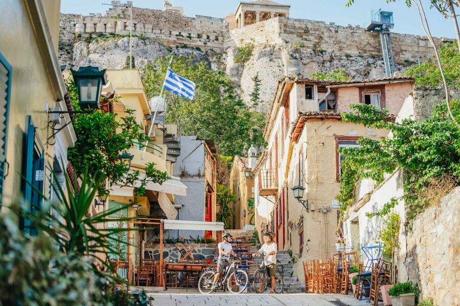 Athens: City Electric Bike Tour with Acropolis Visit Option - Monastiraki and the Metropolitan Cathedral break