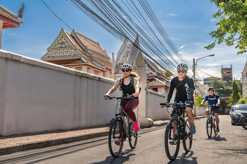 Bangkok: Backstreets and Historic Temples Bike Tour - The Grand Palace area and a former royal park