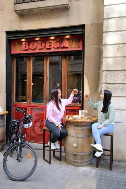 Barcelona: Tapas Tasting Tour by Regular Bike or E-Bike - Bodega Vidrios y Cristales and the tapas question