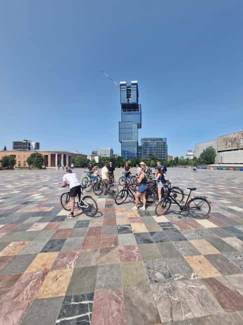 Bike Tour Tirana Highlights - Skanderbeg Square puts Tirana’s story in one frame