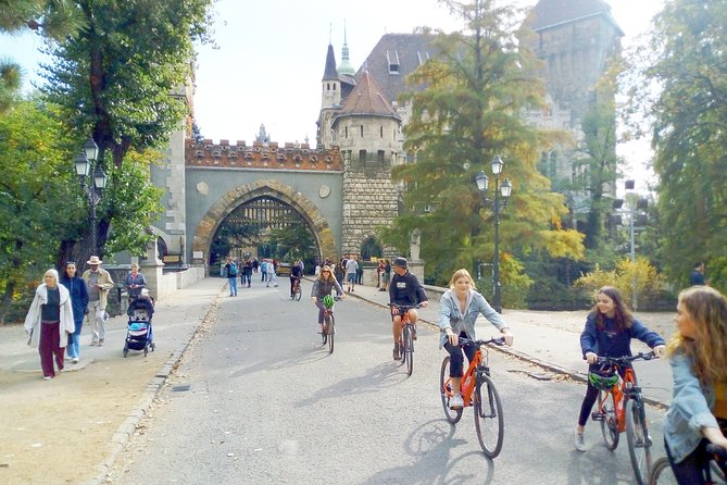 Budapest Historic Downtown Bicycle Tour in small groups - Heroes’ Square opens the route into City Park