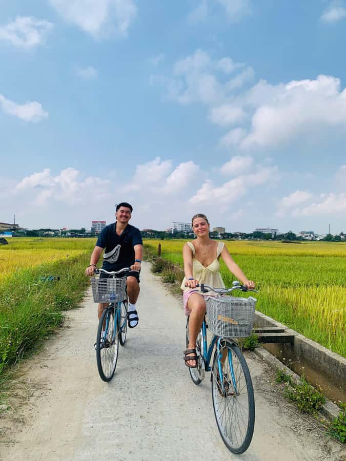 BUFFALO RIDING -BASKET BOAT & BIKE TOUR-HOI AN - Meeting the water buffalo