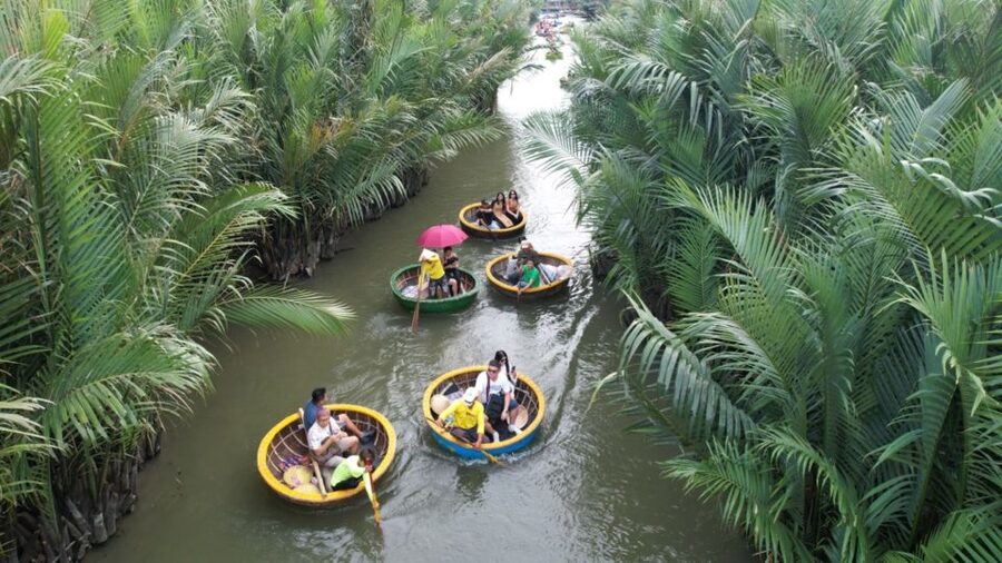 BUFFALO RIDING -BASKET BOAT & BIKE TOUR-HOI AN - A generous Vietnamese lunch or dinner