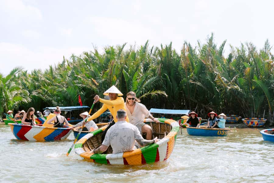 BUFFALO RIDING -BASKET BOAT & BIKE TOUR-HOI AN - Making a lantern in Hoi An
