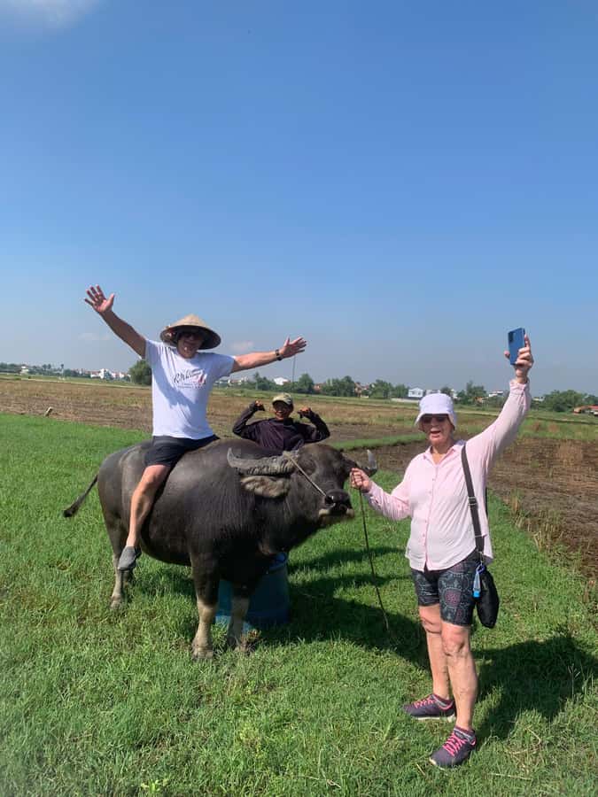 BUFFALO RIDING -BASKET BOAT & BIKE TOUR-HOI AN - Guides and group size