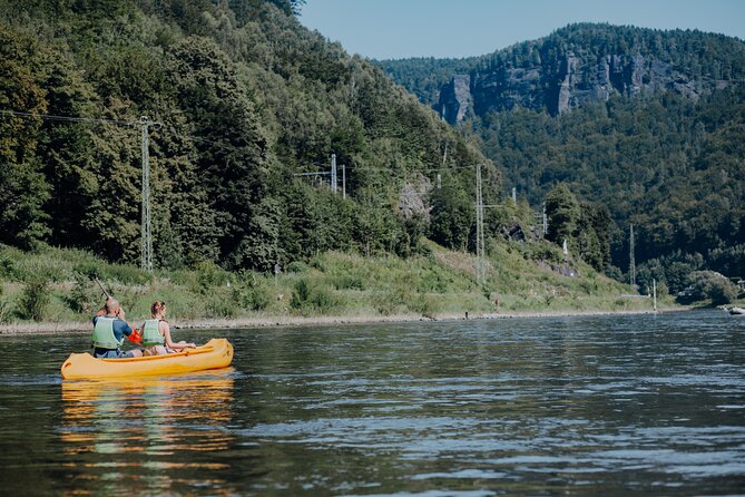 Canoeing on the Elbe river + Bike rental from Děčín to Bad Schandau - Paddling through the sandstone canyon