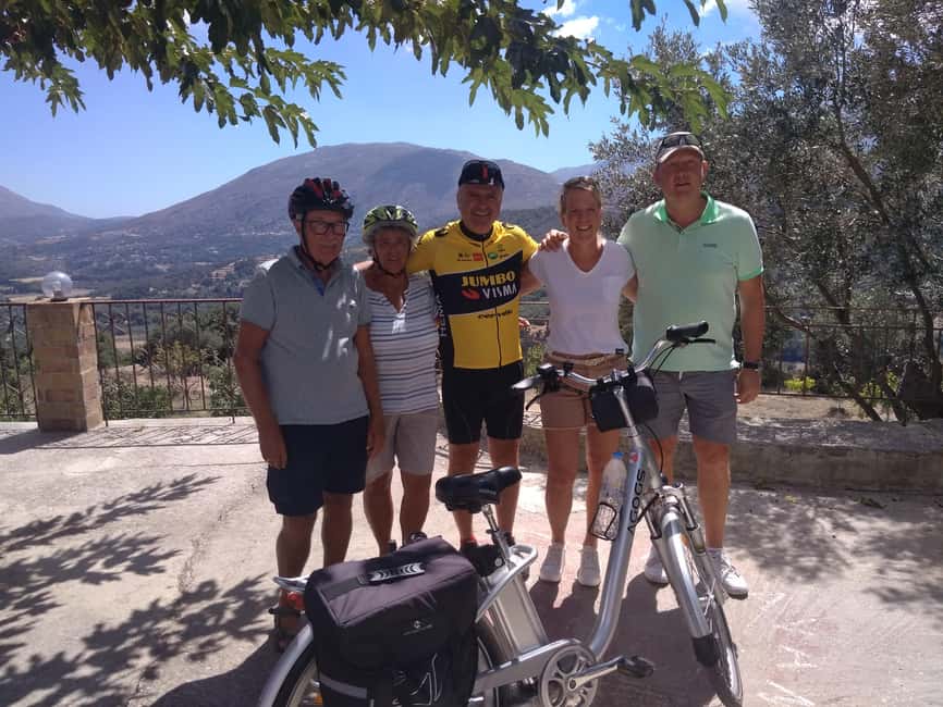 e-Bike Cycling Tour to Arkadi Monastery Full Lunch included - The first climb through olive groves