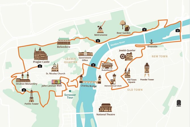 E-BIKE TOUR: 10 Must-See Landmarks & Viewpoints in Prague 1-8per. - Strahov Monastery and the Lennon Wall