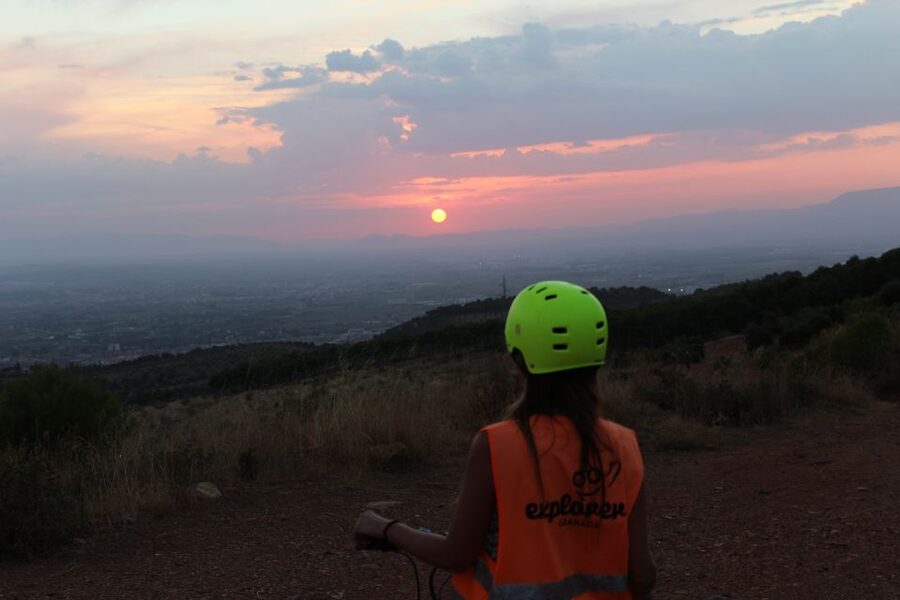 Electric Bike Tour with 2 Options to Explore Granada - Sunset from above Granada