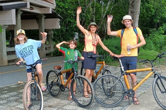 Family Bicycle Tour in the Green Oasis of Bangkok on Bamboo bikes - Riding through Sri Nakhon Khuean Khan Park