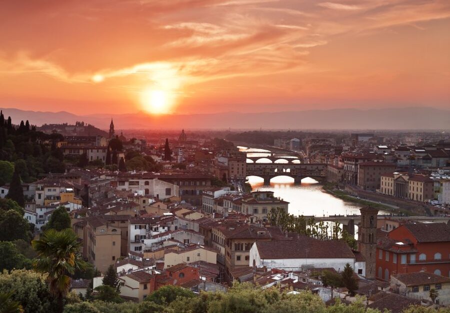 Florence: Night Tour by Electric Bike - Crossing the Arno toward Piazzale Michelangelo