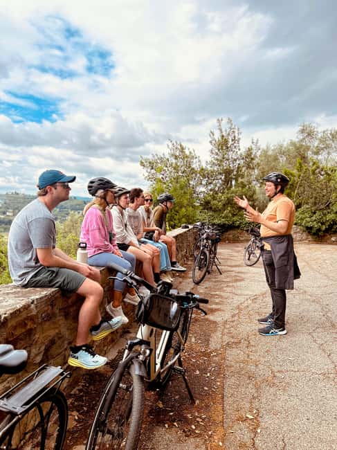 Florence: Tuscany Bike Tour with Wine & Olive Oil - Riding back through San Miniato al Monte