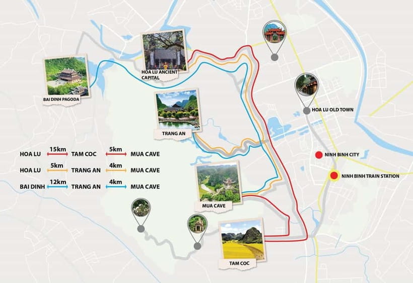 From Hanoi: Hoa Lu, Tam Coc, Mua Cave & Cycling in Ninh Binh - A Vietnamese buffet around midday