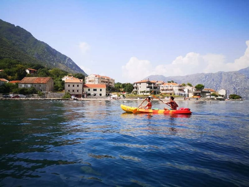From Kotor: Boating, Kayaking, & Cycling Tour - Prčanj’s quiet center and Our Lady’s temple