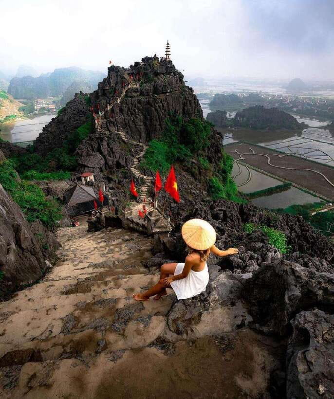Ha Noi: Ninh Binh / Hoa Lu - Trang An - Mua Cave / Cycling - Cycling through the countryside