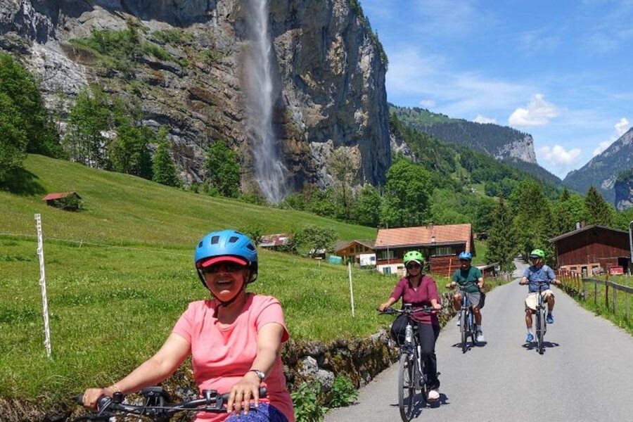 Interlaken: 72 Waterfalls Valley & Lauterbrunnen E-Bike Tour - Riding Beside the Lütschine River