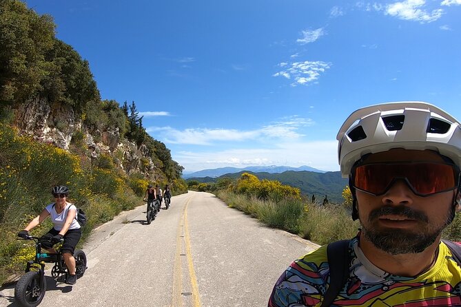 Lefkada: Mountain Gems Electric Fat Bicycle Tour & Tasting - Vafkeri and views across the hills