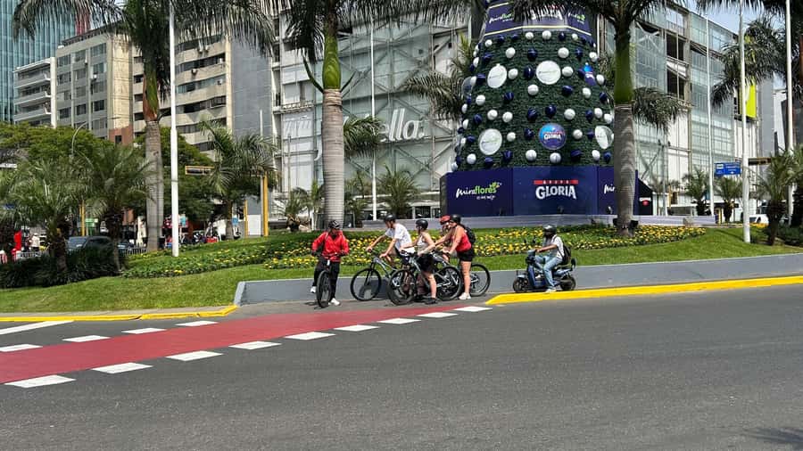 Lima: Sightseeing Bike Tour with Food and Drink Tastings - BuenaVista Cafe for chicha morada and empanada