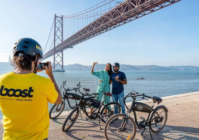Lisbon: Electric Bike Tour by the River to Belém - Riding beneath the 25 de Abril Bridge