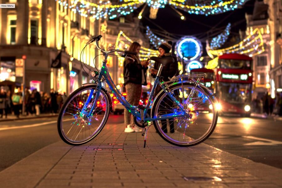 London Christmas Lights Bike Tour - Southbank Markets And The London Eye