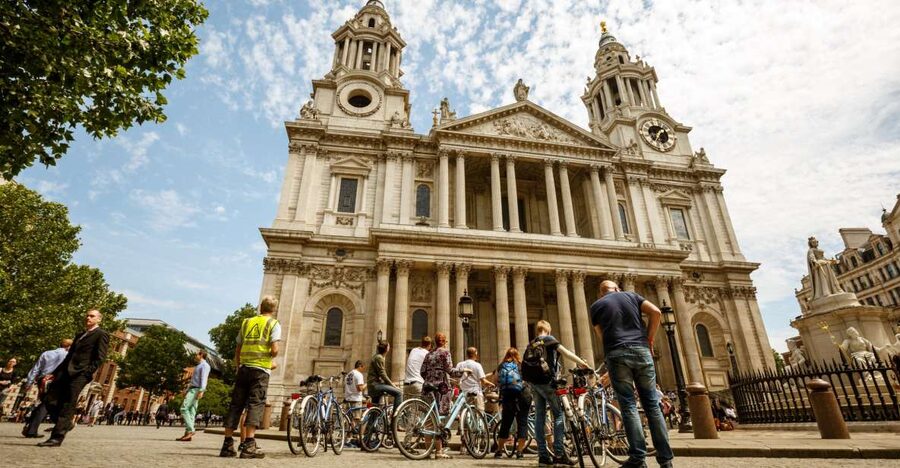 London: Classic Gold 3.5-Hour Bike Tour - The final stretch across Westminster Bridge