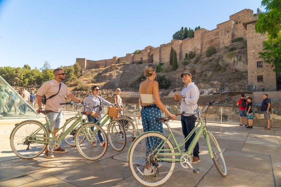 Málaga: Highlights, Hidden Gems and Coast Vintage Bike Tour - The Alcazaba and Roman Theatre