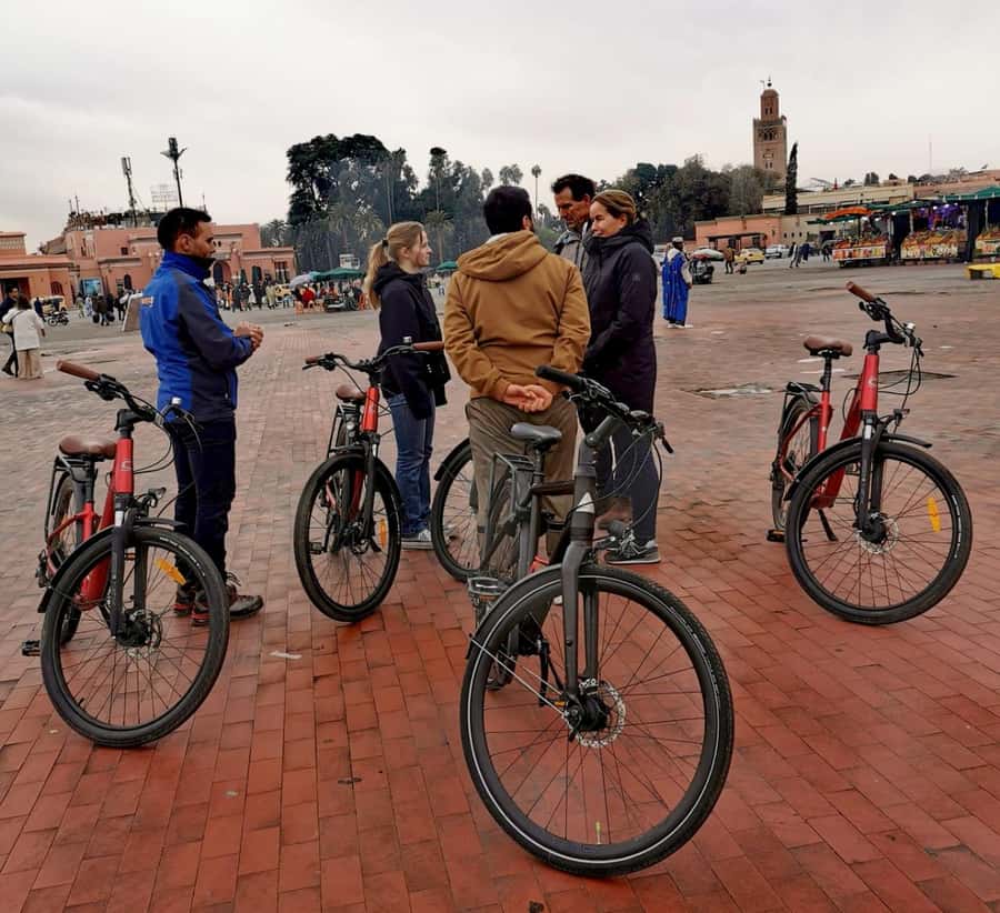 Marrakech: Guided Bike Tour with a local Guide - Koutoubia Mosque anchors the old city route