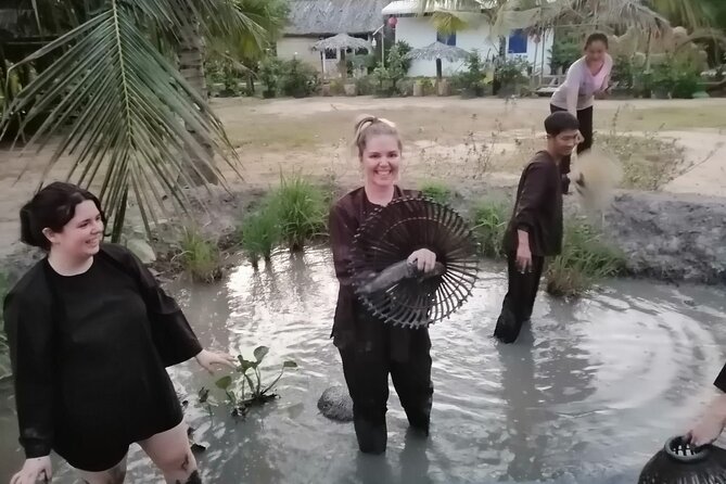Mekong Delta Nature Cano-Kayak-Cycling & Fishing Private Day Trip - Rice planting and hand fishing