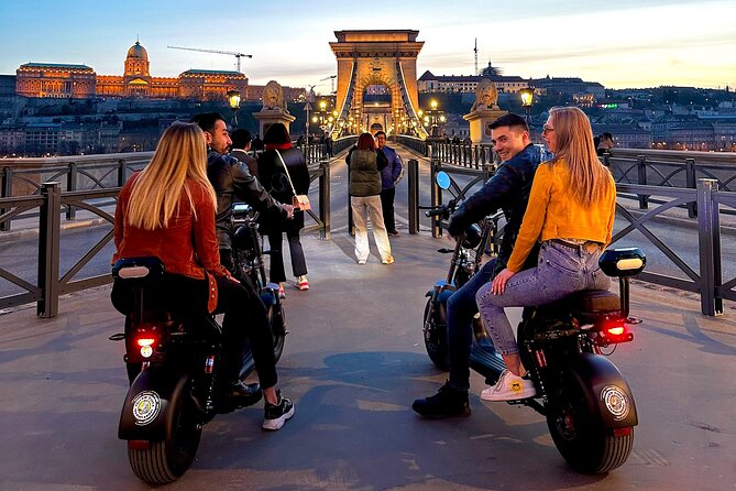 Monster Bike Sightseeing Tour – City Budapest on Electric Rollers - Crossing Elizabeth Bridge toward Gellert Hill