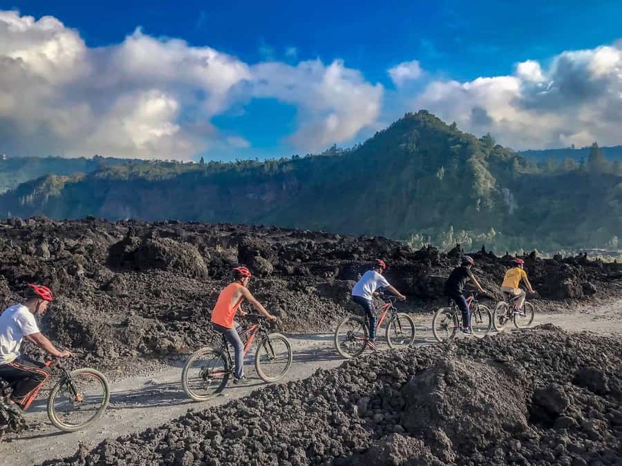 Mount Batur: Black Lava Cycling Tour w/ Natural Hot Spring - Bikes, guides, and service