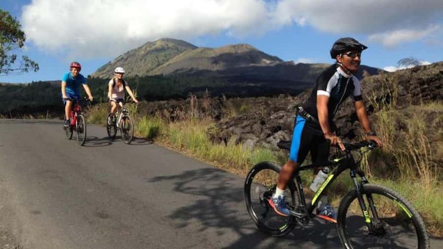 Mount Batur: Black Lava Cycling Tour w/ Natural Hot Spring - The caldera views and the ride to Lake Batur