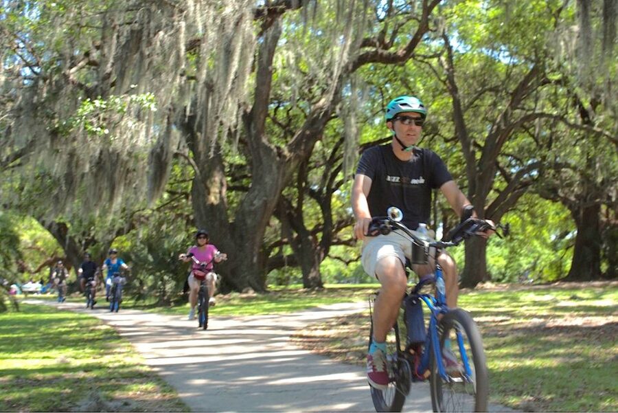 New Orleans: Buzz the Crescent Guided Bike Tour - The Mississippi River view near Jackson Square