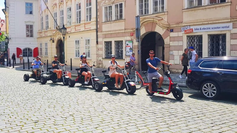 Prague: Panoramic Viewpoints Guided Electric Tricycle Tour - Through central Prague toward Letná Park