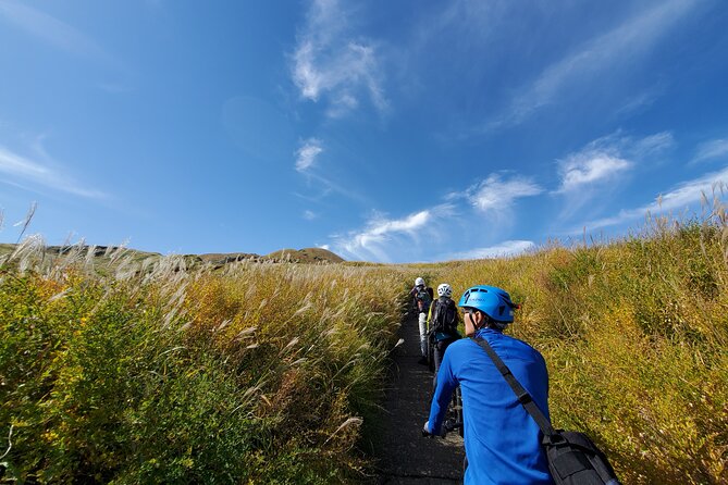 Private E-MTB guided cycling around Mt. Aso volcano & grasslands - A possible meadow break, but no included meal