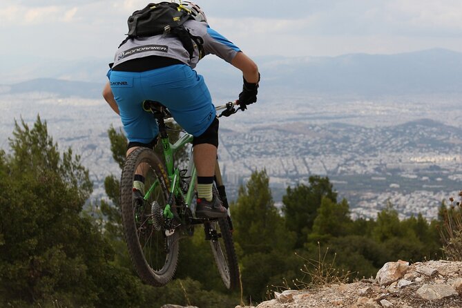 Private Mountain Bike,Trail Ride Tour of Mount Ymittos, Athens. - Getting fitted with a mountain bike