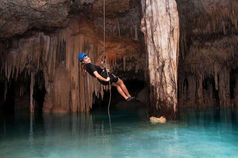Rio Secreto Nature Reserve: Bicycle, Rappel & Ziplines Tour - Getting equipped for the cave