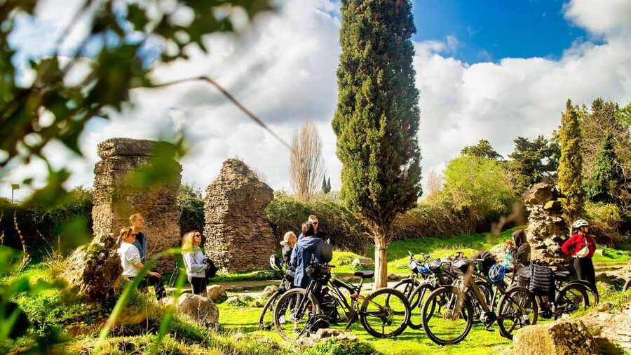 Rome: Appian Way Aqueducts Bike Tour (UPG Catacombs & Lunch) - Caffarella Park and the Ninfeo di Egeria