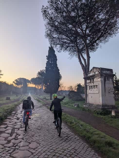 Rome: Appian Way, Aqueducts, & Catacombs E-Bike Guided Tour - The Tomb of Cecilia Metella and the first rough stones