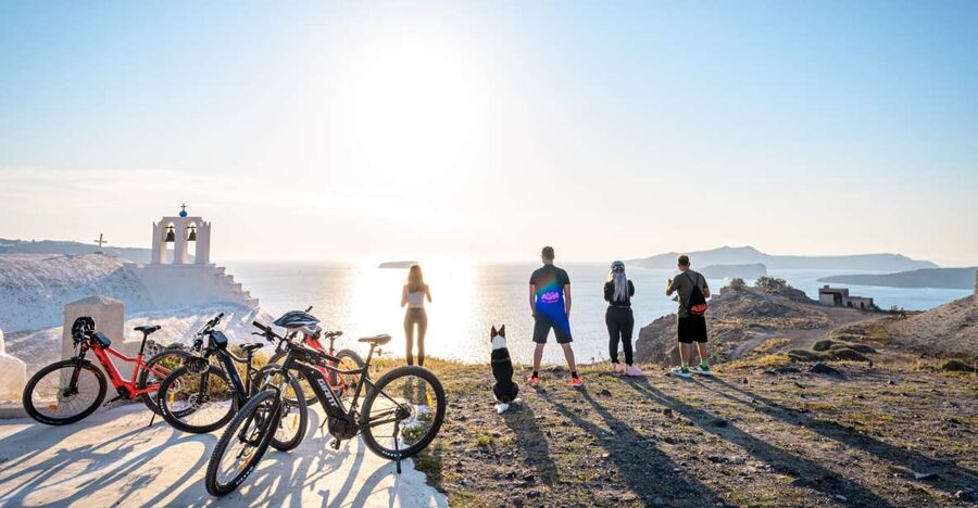 Santorini e-bike guided tours - Windmills and Vlichada complete the loop