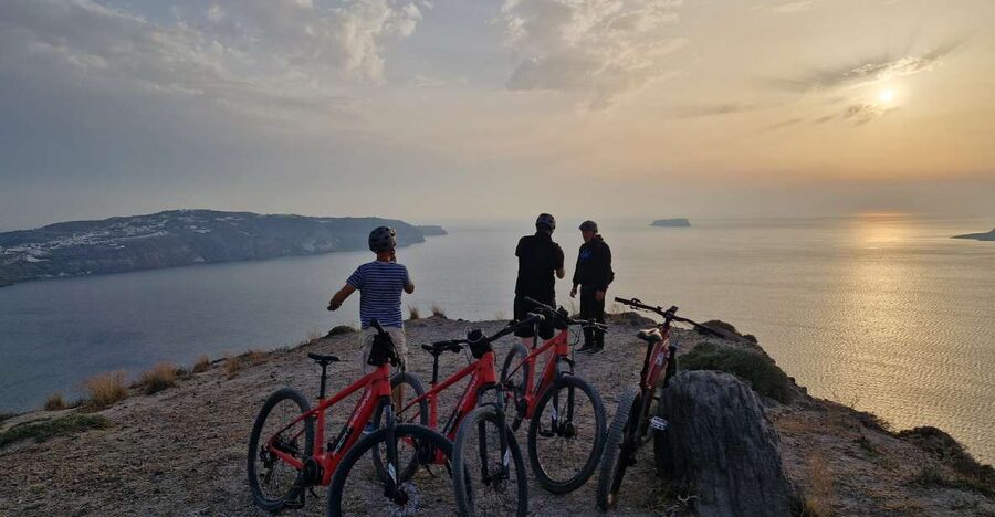 Santorini: E-Bike Sunset Tour Experience - Emporio Castle and old village lanes
