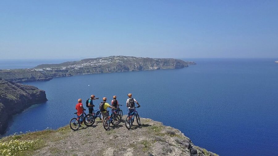 Santorini: Electric Mountain Bike Adventure - Starting at Perivolos and Perissa Beaches