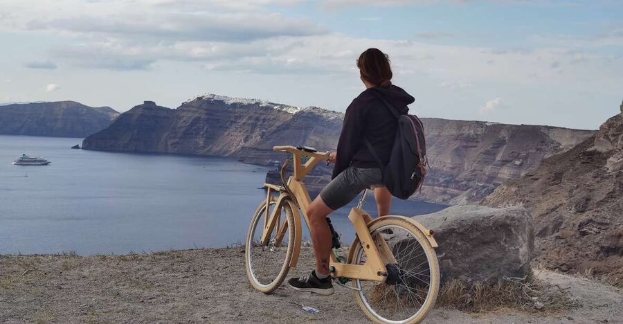 Santorini's Handcrafted Wooden E-Bike Rental - Vlychada and Red Beach: Santorini’s dramatic coast