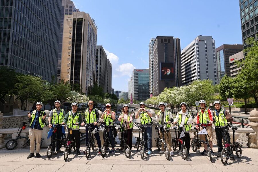 Seoul: City Highlights eBike Tour - A market snack at Tongin Traditional Market