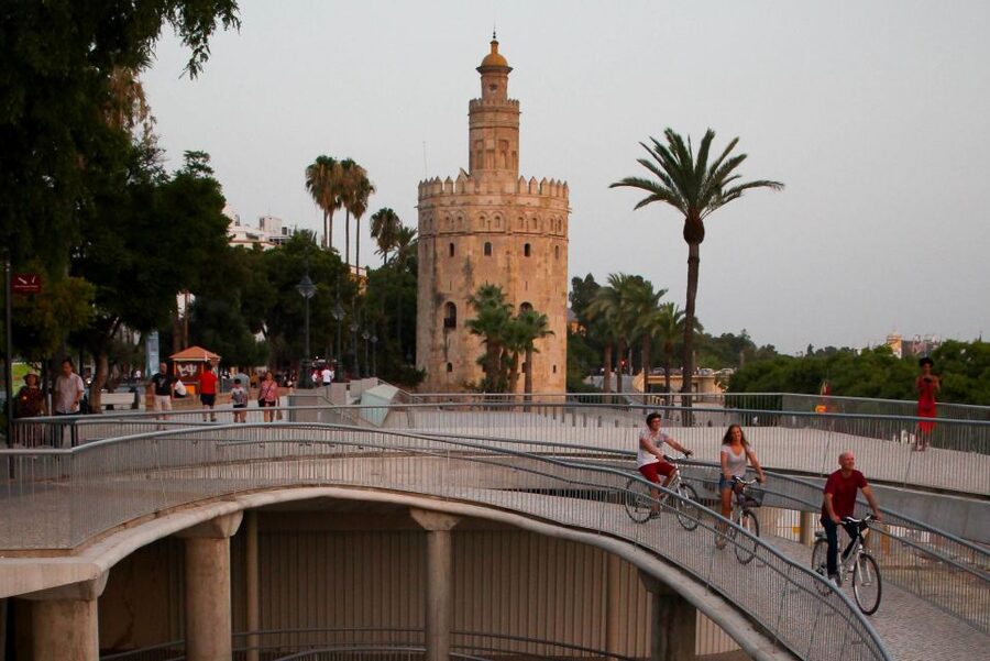 Seville: Guided Sunset Bike Tour - Plaza de España and Palacio de San Telmo