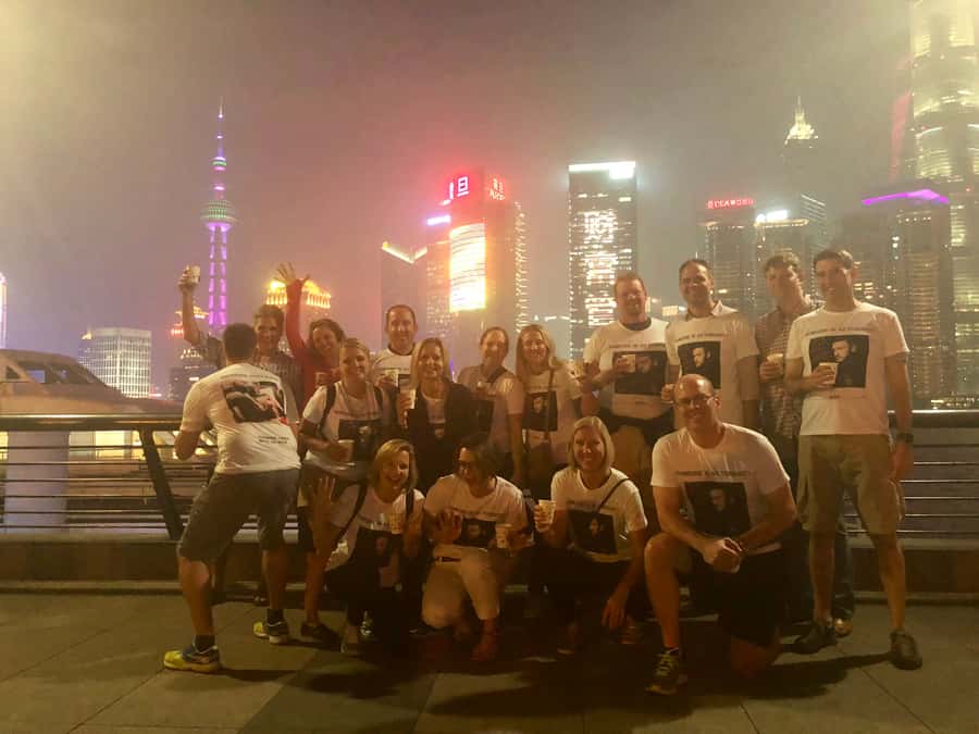 Shanghai Charming Night Small Group Bike Tour - The Bund night view and possible Pudong ferry