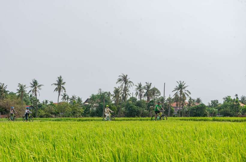 Siem Reap: Countryside Sunset Bike Tour / E-Bike or Tuk Tuk - Riding through Chreav and the backroads