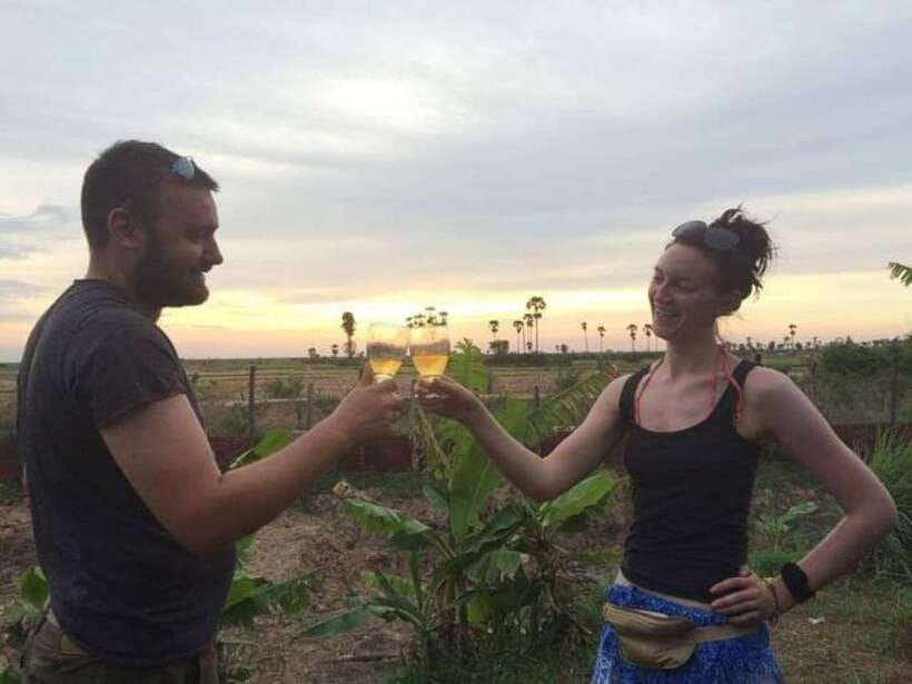 Small Group Countryside Sunset Bike Tours - Riding the dirt roads through rice country
