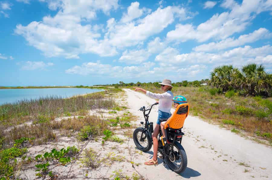 Tierra Verde: Fort De Soto Beach Guided E-Bike Nature Tour - The return ride along a nature trail